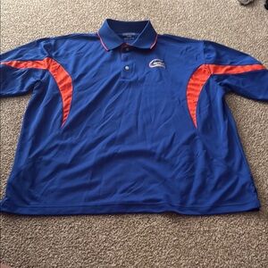 Men's Blue and Orange Polo Shirt